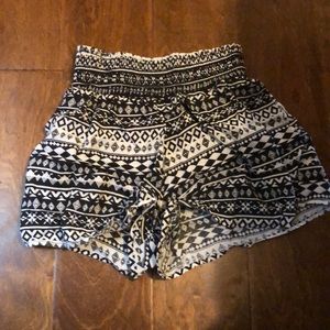 Black and white shorts